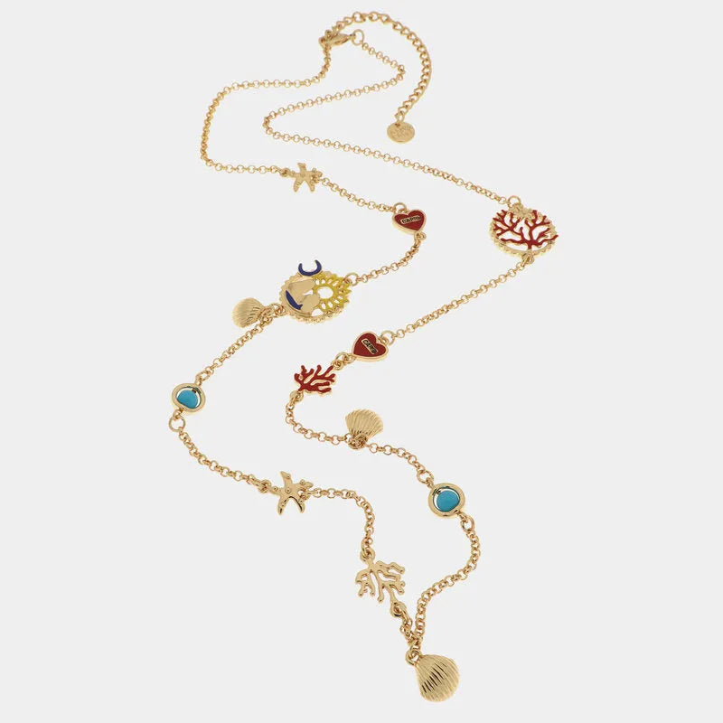 Collana in Metallo in stile marino con faraglioni, sole, luna e stella marina CAPRI - gioiello BySimon