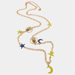Collana in Metallo con luna, stelle e gufo portafortuna