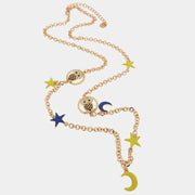 Collana in Metallo con luna, stelle e gufo portafortuna