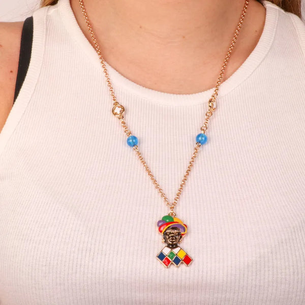 Collana in Metallo moretto di Venezia con zirconi