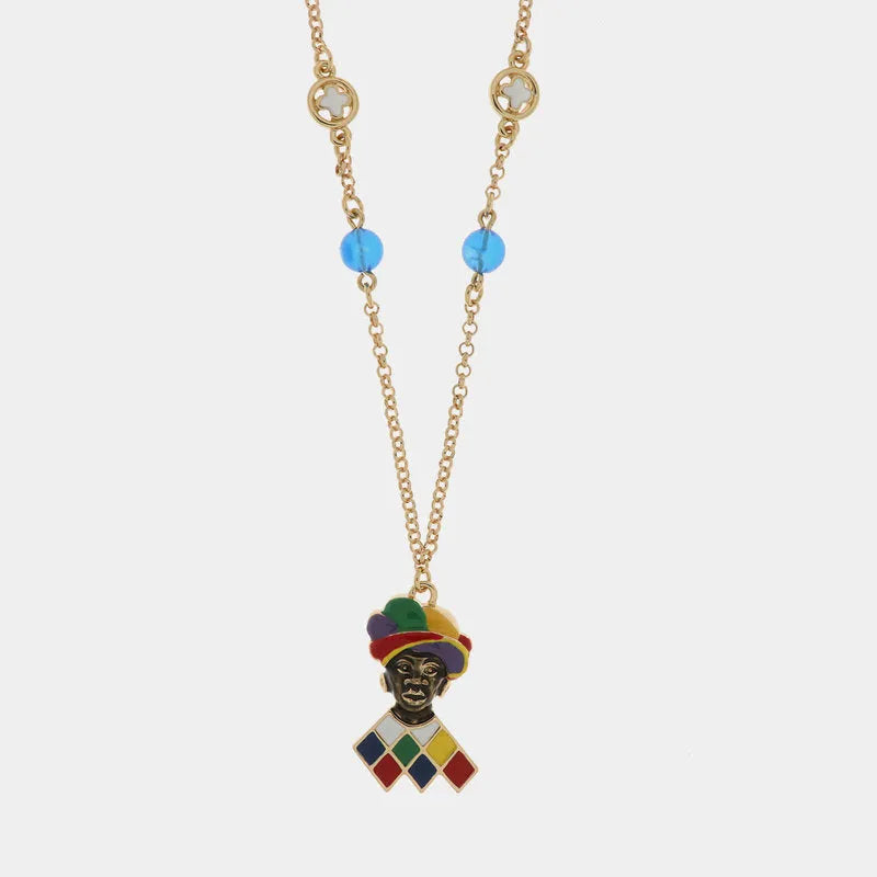 Collana in Metallo moretto di Venezia con zirconi