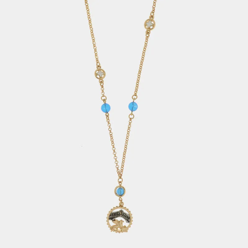 Collana in Metallo con ponte di Rialto e leone alato