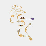 Collana in Metallo con cristalli di Murano, maschera e case colorate di Burano