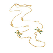 Collana in Metallo con perle e fiocco centrale