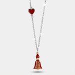 Collana con San Gennaro rosso e cuore | regali portafortuna scaramantici | BYSIMON