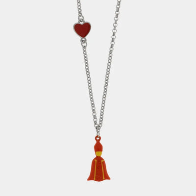 Collana con San Gennaro rosso e cuore | regali portafortuna scaramantici | BYSIMON
