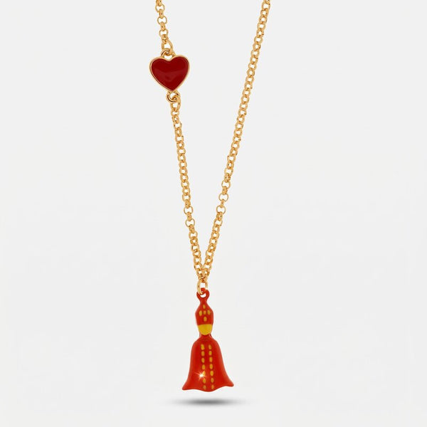 Collana con San Gennaro rosso e cuore | gioiello portafortuna da regalare | BYSIMON