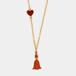 Collana in Metallo con pendente san gennaro rosso e cuore rosso AMONAPOLI - gioiello BySimon
