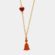 Collana in Metallo con pendente san gennaro rosso e cuore rosso