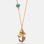 Collana con sirena partenopea e cuore | regalo portafortuna originale | BYSIMON