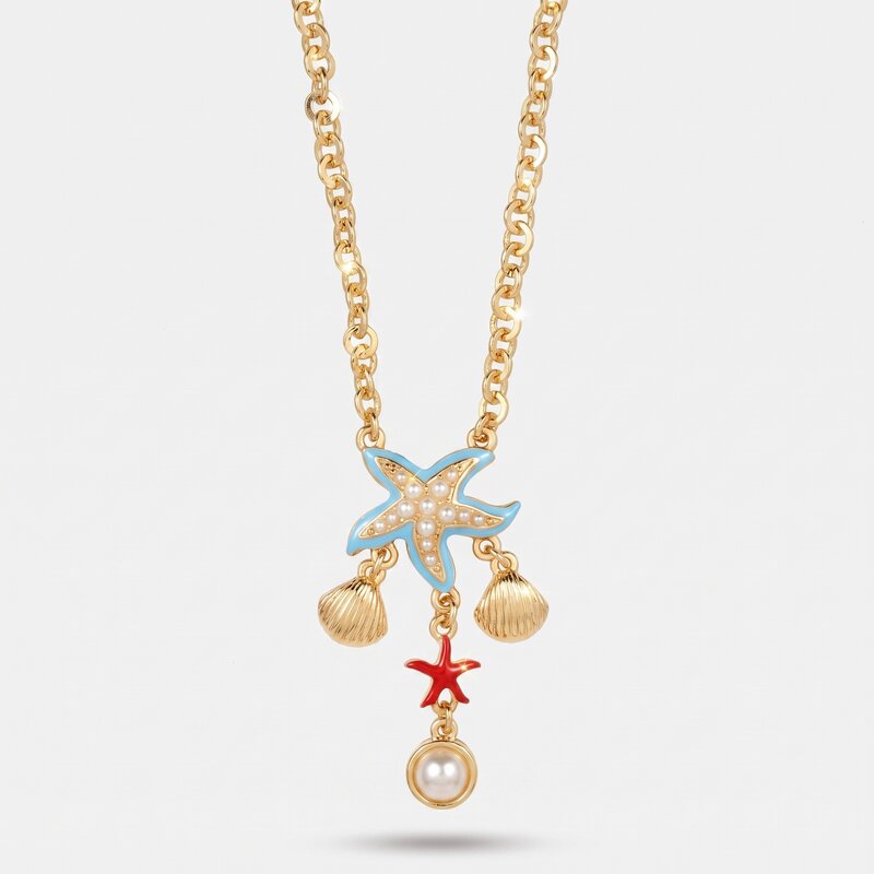 Collana con stella marina e conchiglie | collana con conchiglia | BYSIMON