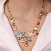 Collana in Metallo con stelle marine e conchiglie