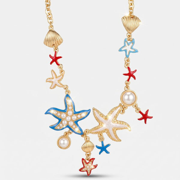 Collana con stelle marine e conchiglie mare | gioielli con conchiglie | BYSIMON