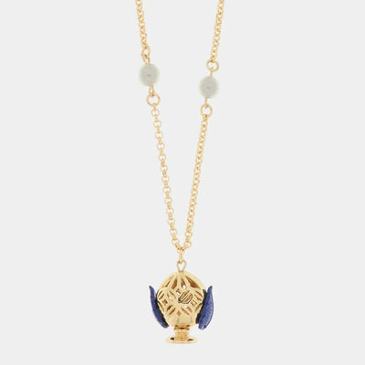 Collana Pumo Pugliese Blu in Metallo Placcato Oro – Lunga | I Love Apulia