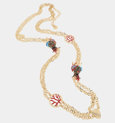 Collana in Metallo con testa di moro siciliana - BYSIMON gioielli