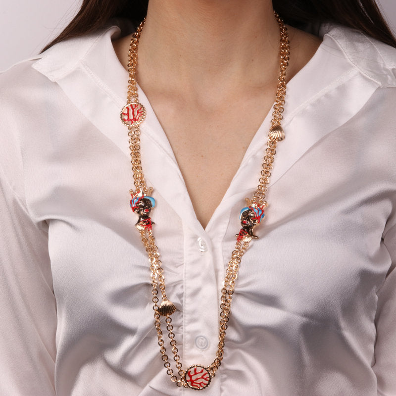 Collana in Metallo con testa di moro siciliana - BYSIMON gioielli