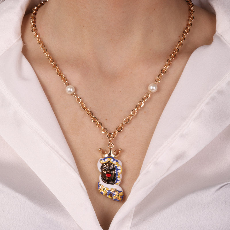 Collana in Metallo con testa di moro siciliana