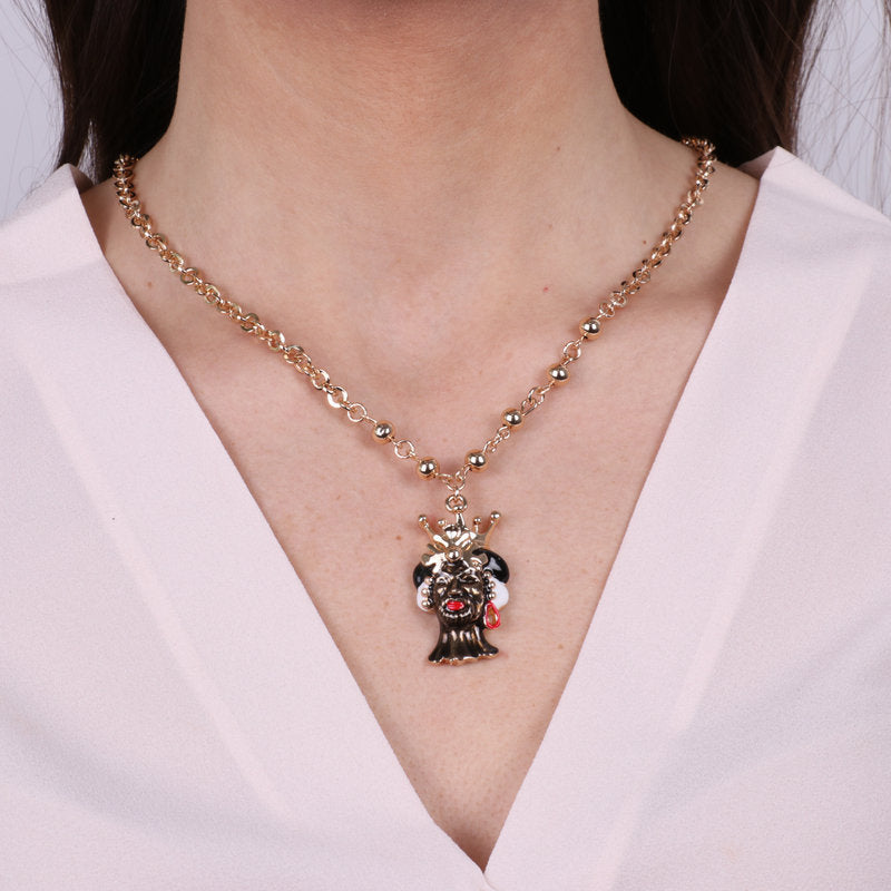 Collana in Metallo con testa di moro siciliana