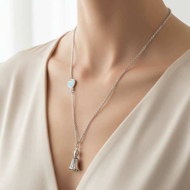 Collana con San Gennaro e cuore azzurro | portafortuna da regalare | BYSIMON