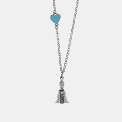 Collana con San Gennaro e cuore azzurro | portafortuna da regalare | BYSIMON
