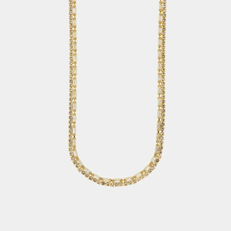 Collana in Metallo con cristalli bianchi