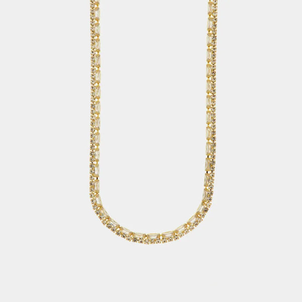 Collana in Metallo con cristalli bianchi