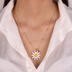 Collana in Metallo con pendente a forma di margherita in smalto colorato SICILY - gioiello BySimon