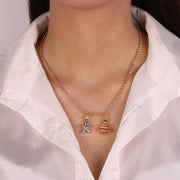 Collana in Metallo con albero di Natale e stella pendente