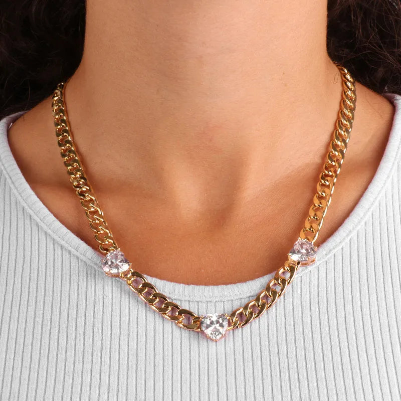 Collana in Metallo a catena con punti luce bianchi