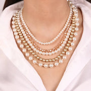 Collana in Metallo multifilo con perle multicolore