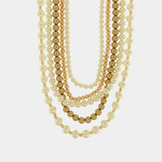 Collana in Metallo multifilo con perle multicolore