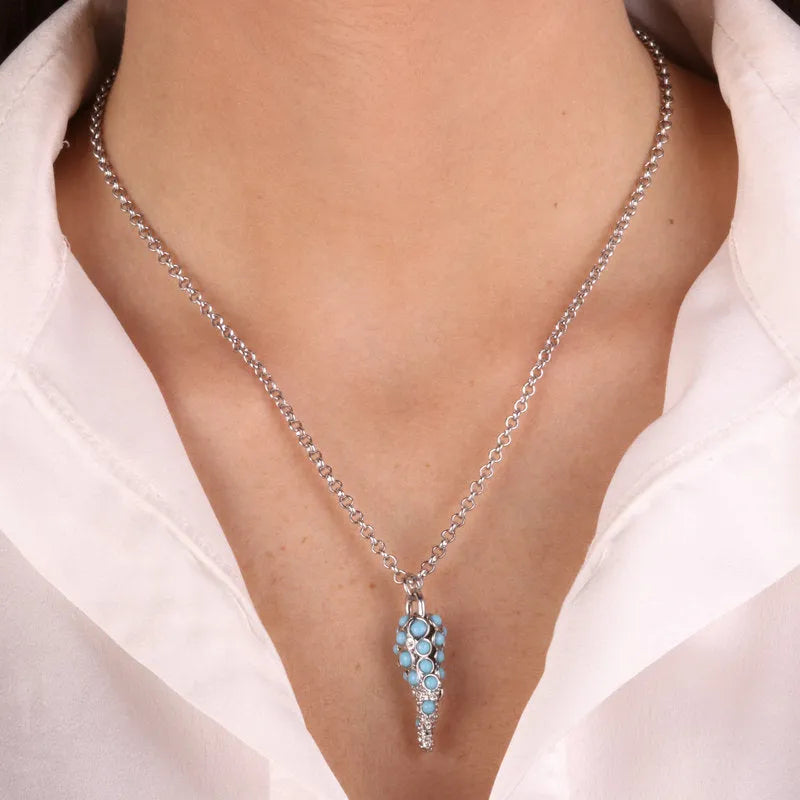Collana in Metallo con pendente a forma di corno e cristalli AMONAPOLI - gioiello BySimon