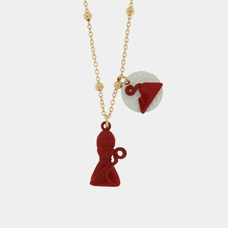 Collana in Metallo con San Gennaro e pendente a forma di Vesuvio AMONAPOLI - gioiello BySimon