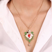 Collana in Metallo con cuore sacro incorniciato da fichi d'india