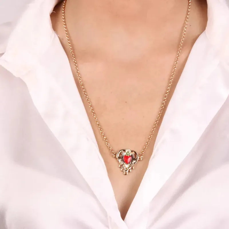 Collana in Metallo con cuore sacro