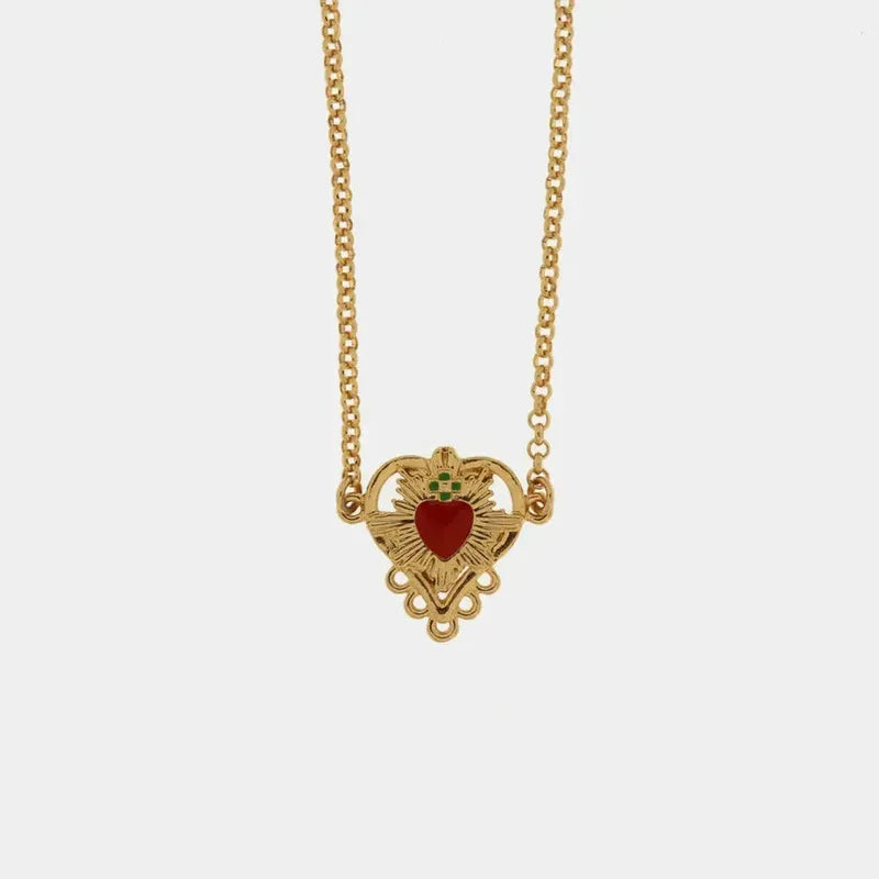 Collana in Metallo con cuore sacro