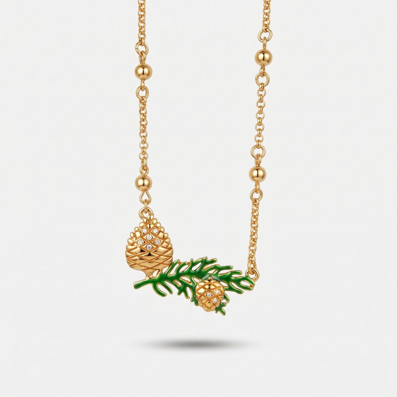 Collana in Metallo con pigne pendenti - BYSIMON gioielli