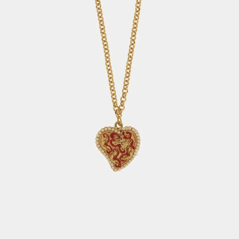 Collana in Metallo con cuore sacro
