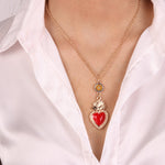 Collana in Metallo con cuore sacro e ruota carretto siciliano - BYSIMON gioielli