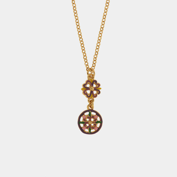 Collana in Metallo con maioliche colorate - BYSIMON gioielli