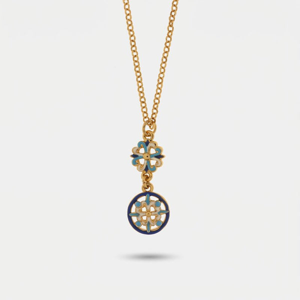 Collana in Metallo con maioliche colorate - BYSIMON gioielli