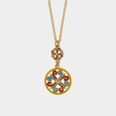 Collana in Metallo con maioliche colorate - BYSIMON gioielli