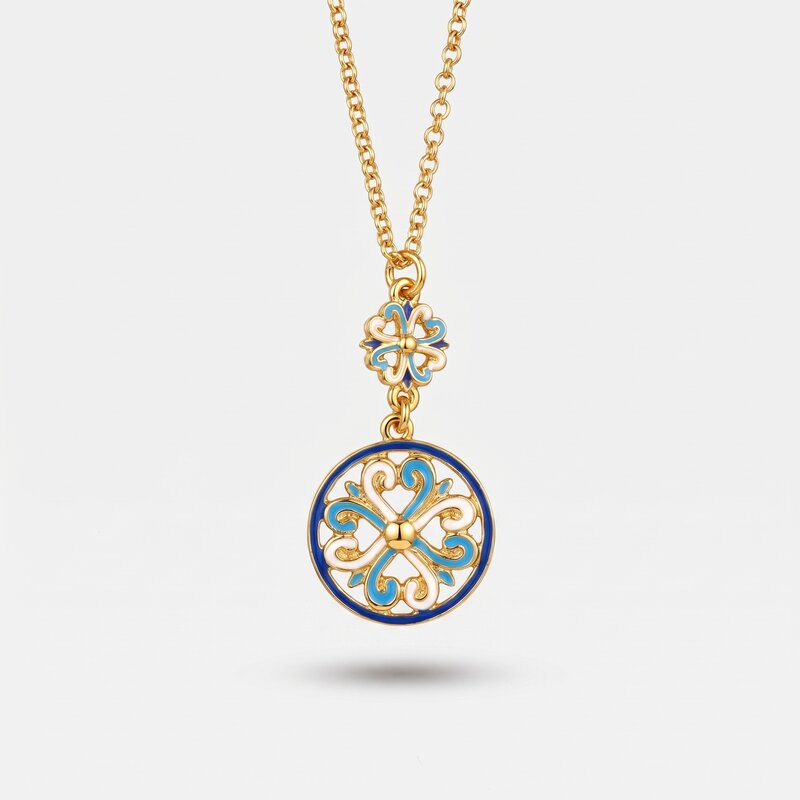 Collana in Metallo con maioliche colorate - BYSIMON gioielli