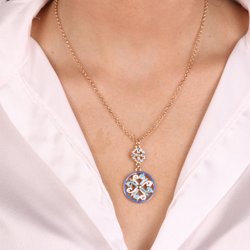 Collana in Metallo con maioliche colorate - BYSIMON gioielli