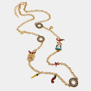 Collana in Metallo con simboli calabresi: peperoncino, maschera e sole