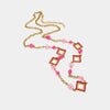 Collana in Metallo con cristalli di colore rosa ispirati al vetro di Murano