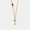 Collana in Metallo con chiave pendente in smalto blu