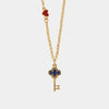 Collana in Metallo con chiave pendente in smalto blu