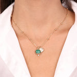 Collana in Metallo con campanella in smalto verde - BYSIMON gioielli