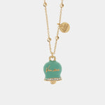 Collana in Metallo con campanella pendente verde - BYSIMON gioielli